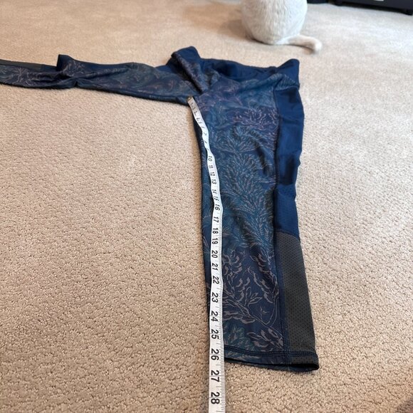 Sweaty Betty Leggings Running Tights Dark Green Botanical Print Active Gym XLP - Picture 7 of 13